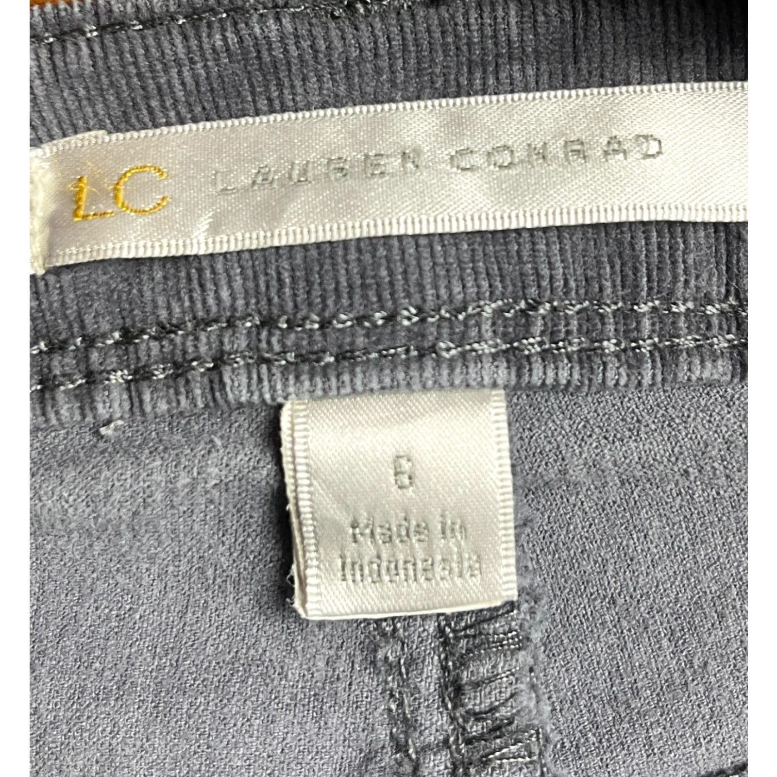 Vintage LC Lauren Conrad Pants Women's 6 Gray Corduroy Straight Pockets Regular Fit Chino Casual Fall Spring Summer Womens Size 28" / US 6 / IT 42 - 6 Thumbnail