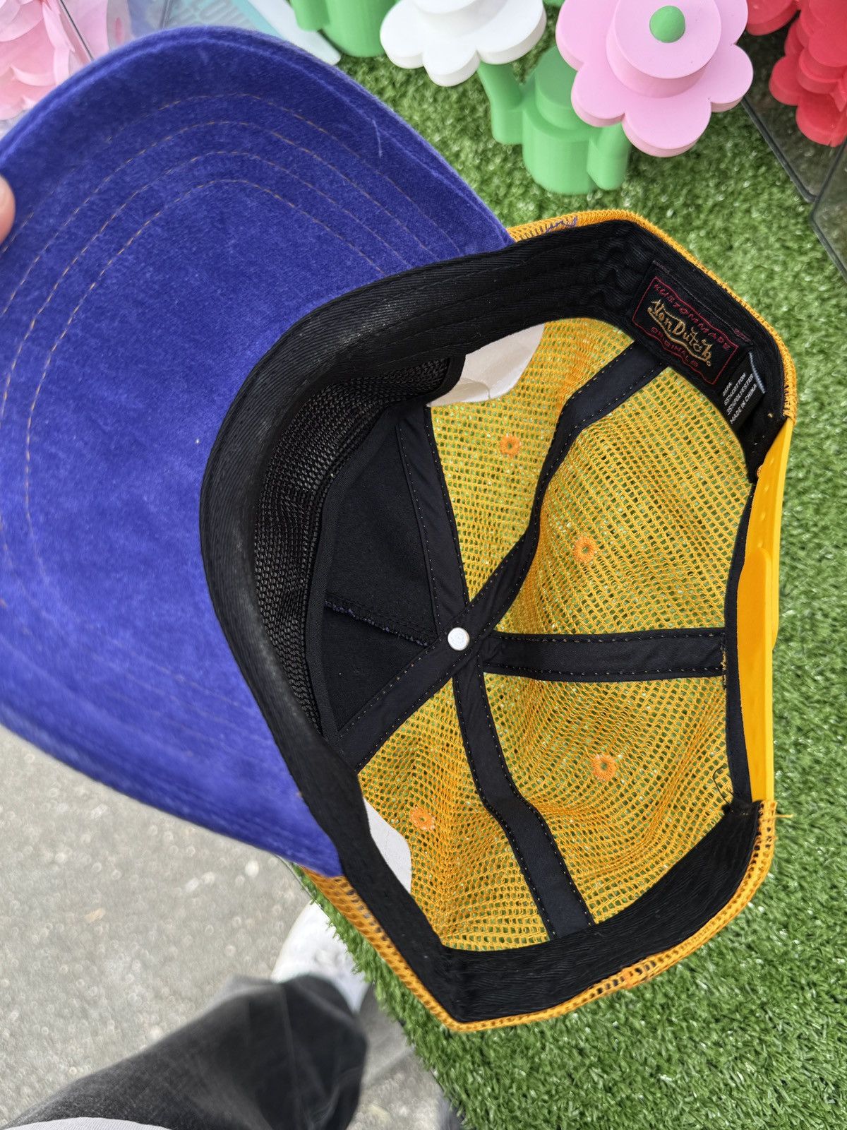 Von Dutch Vintage Suede Von Dutch Purple and Gold Lakers Trucker Hat Size ONE SIZE - 3 Thumbnail