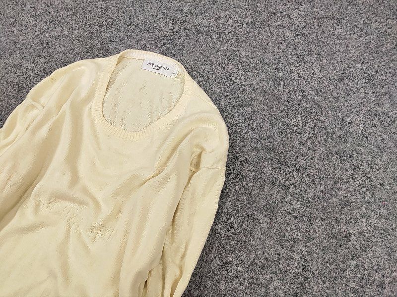 Yves Saint Laurent Vintage Yves Saint Laurent yellow big Logo Light Sweater Size US M / EU 48-50 / 2 - 4 Thumbnail