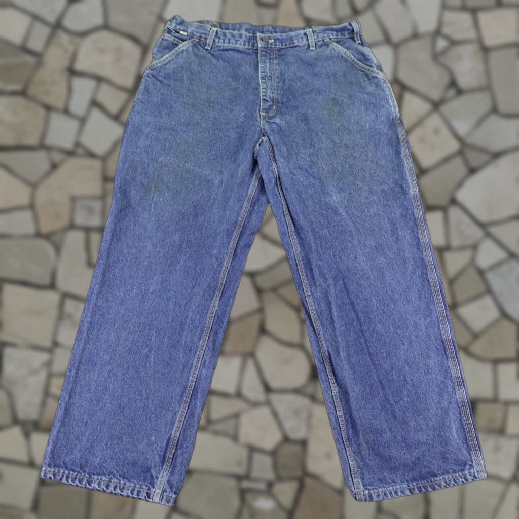 Carhartt VINTAGE Carhartt Jeans Men 40X30 Blue Denim Dungaree Flame Resistant Workwear Size US 38 / EU 54 - 1 Thumbnail