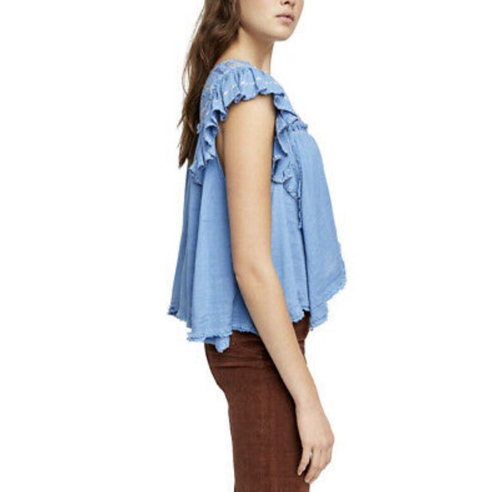 Free People NWT Free people Hailey Embroidered Flutter Ruffles A003038 Size XL / US 12-14 / IT 48-50 - 3 Thumbnail