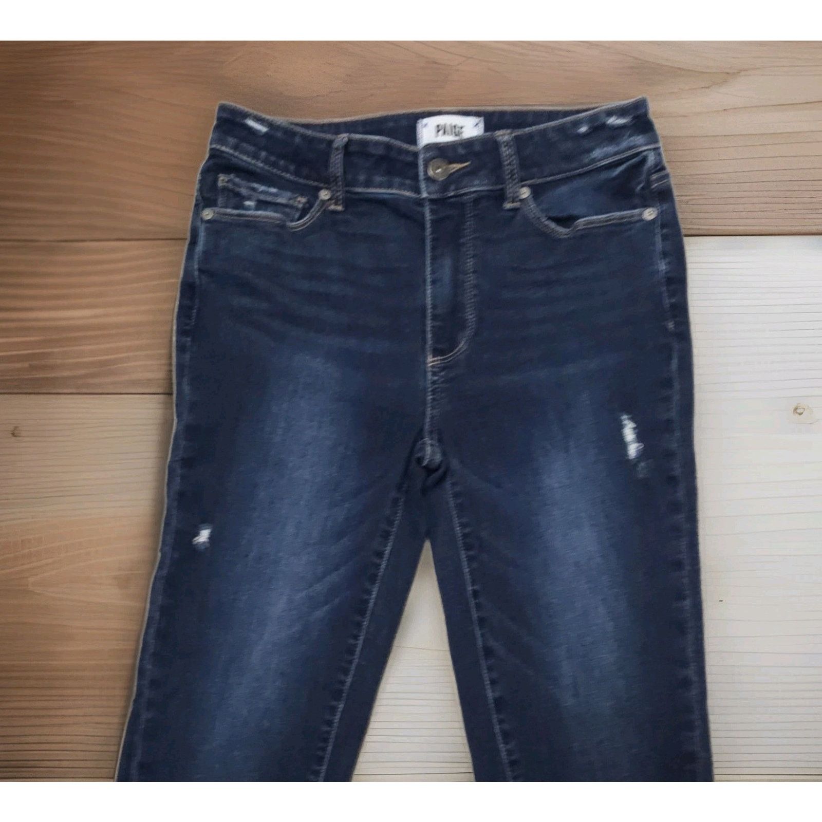 Paige Paige Jeans Womens High Rise Lou Lou Flare Leg Denim 28 Size 28" / US 6 / IT 42 - 7 Thumbnail