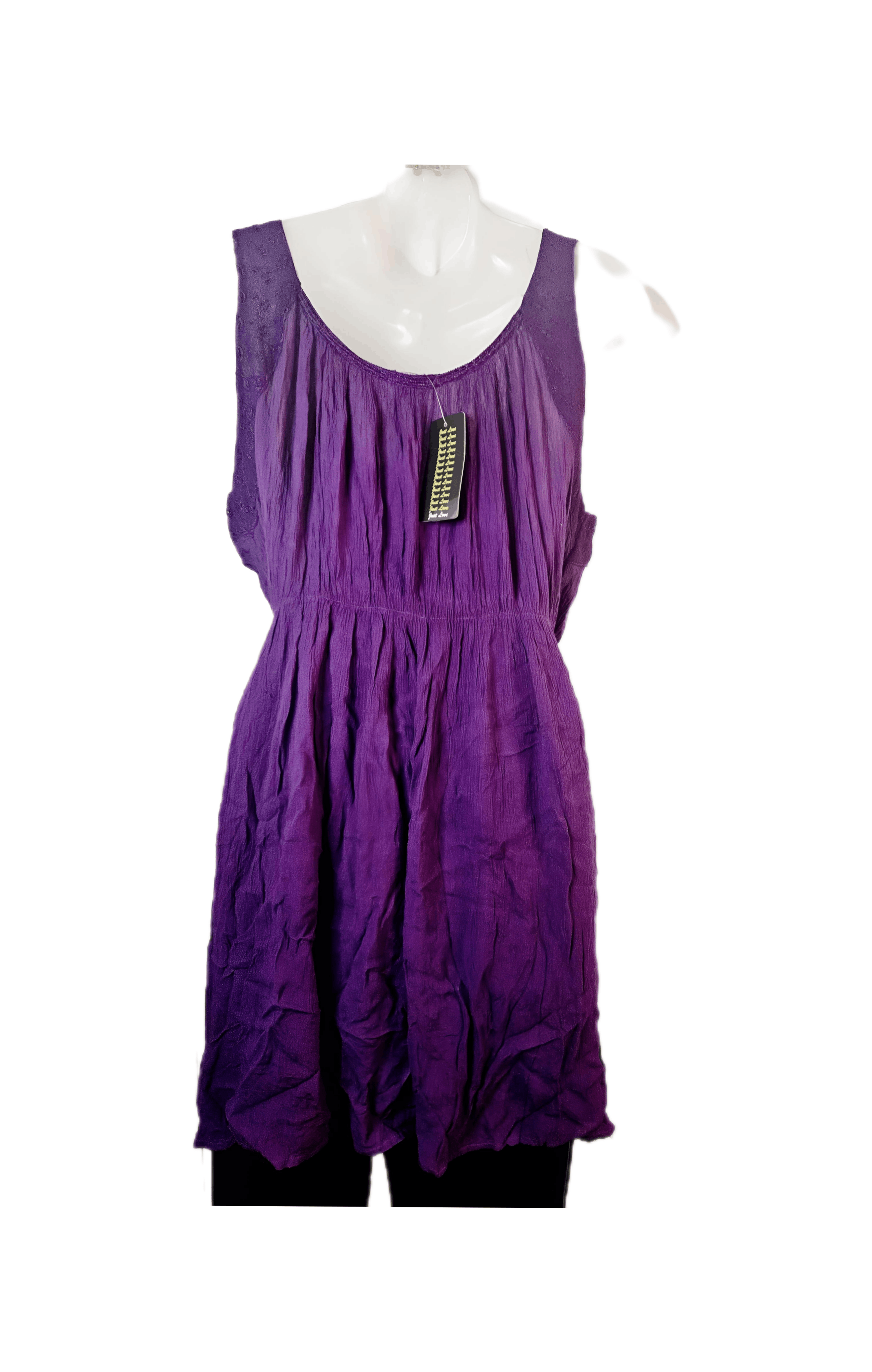 Other VINTAGE 1980S HAND-PAINTED PURPLE MINI BOHO DRESS Size M / US 6-8 / IT 42-44 - 7 Thumbnail