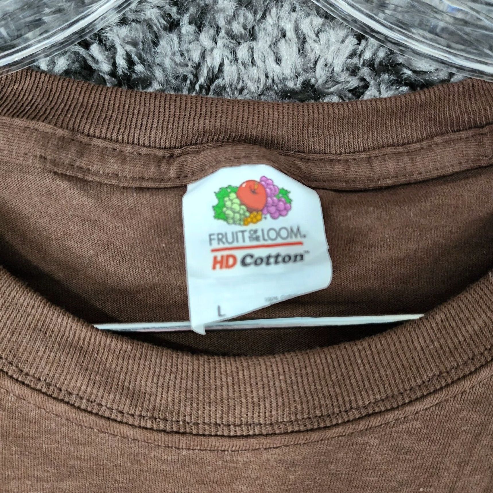 Fruit Of The Loom VINTAGE Fruit of the Loom Scary Scarecrow T-Shirt Brown Short Sleeve Mens L Graphic Tee Size L Size US 33 - 4 Thumbnail