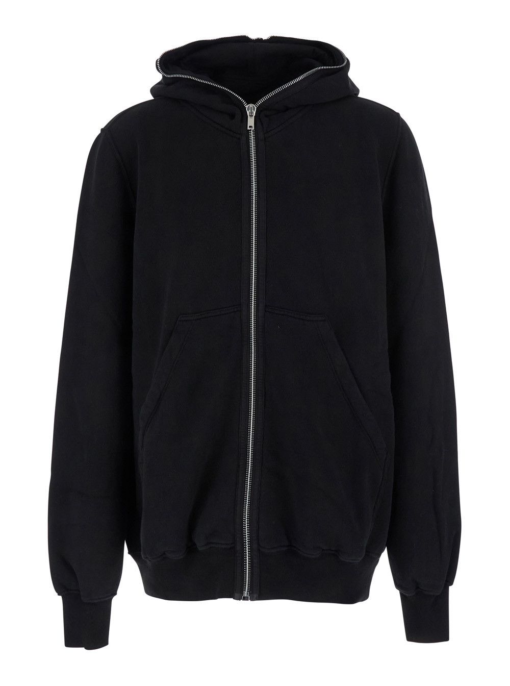 Rick Owens Drkshdw Black Hoodie with Kangaroo Pocket on the Front in Cotton Man Size US S / EU 44-46 / 1 - 1 Thumbnail