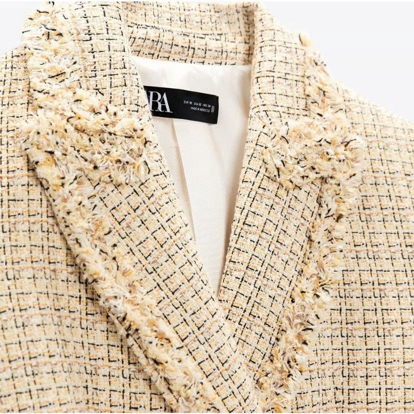 Zara RARE!!! ZARA Cropped Jacket with Frayed Trims NWT Size L / US 10 / IT 46 - 14 Thumbnail