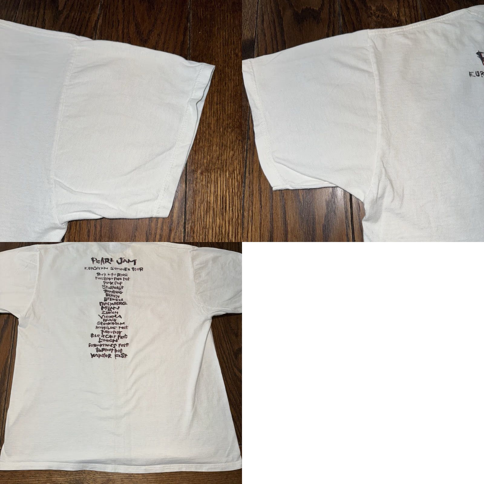 Jerzees VINTAGE Pearl Jam Don't Give Up 1992 European Tour Graphic Tee Shirt Men XL White Size US XL / EU 56 / 4 - 9 Thumbnail