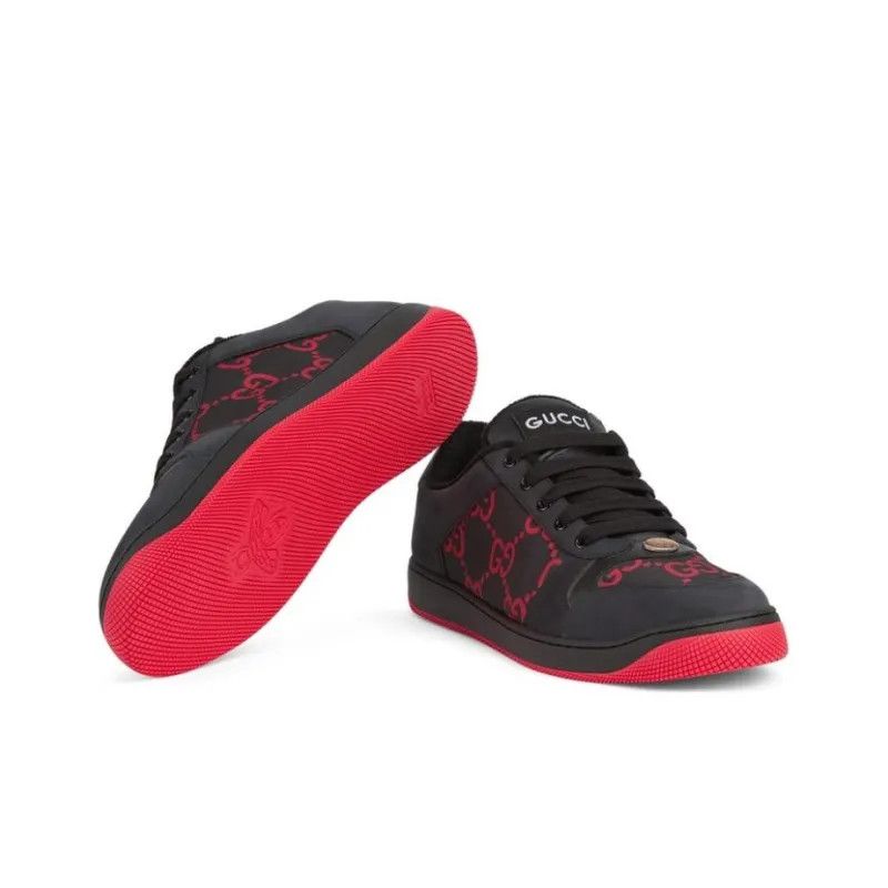 Gucci o1mt1gz0325 Screener Low-Top Sneakers in Black/Red Size US 5.5 / EU 38 - 5 Thumbnail