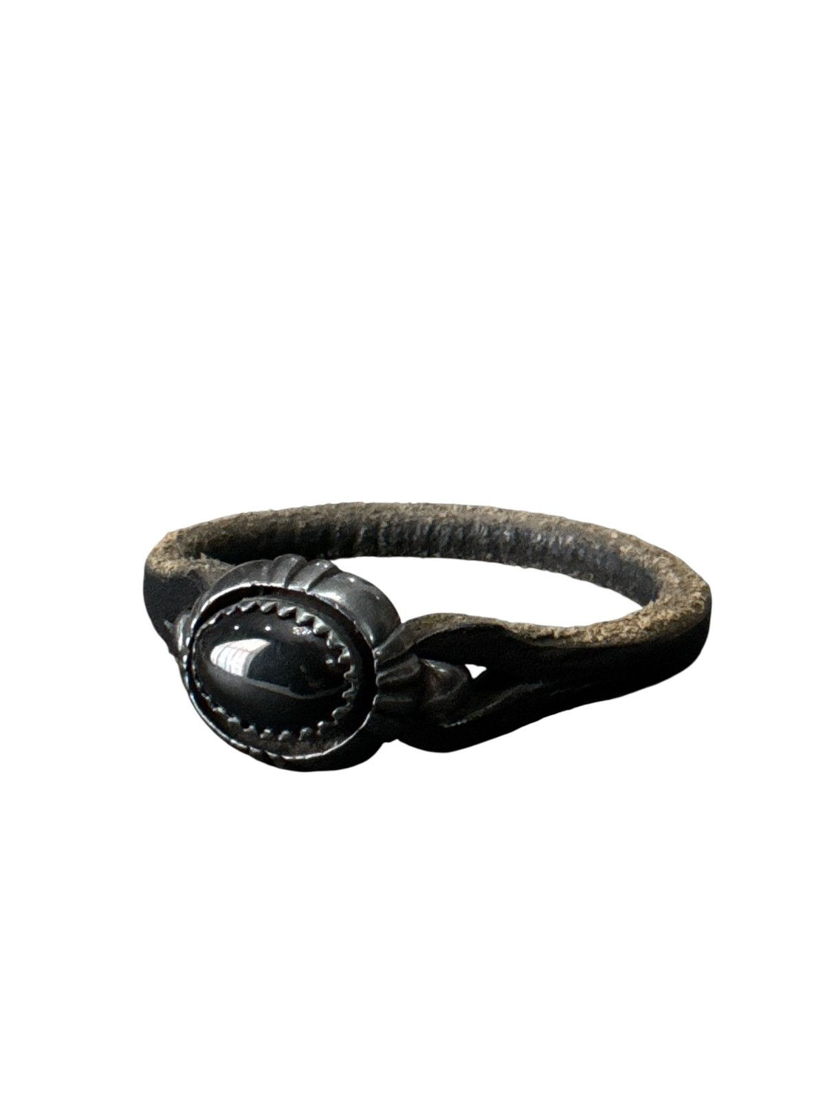 Japanese Brand 925 JAPANESE BLACK ONYX LEATHER CUFF BRACELET Size ONE SIZE - 1 Thumbnail