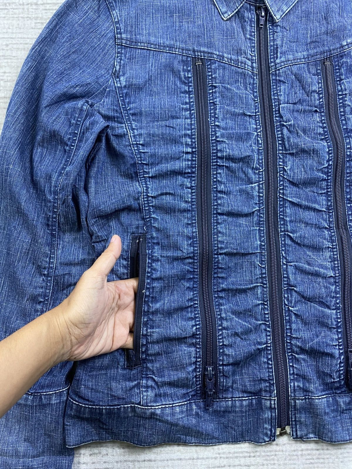 Vintage Vtg Passione Final Home Inspired Multizipper Denim Jacket Size US M / EU 48-50 / 2 - 8 Thumbnail