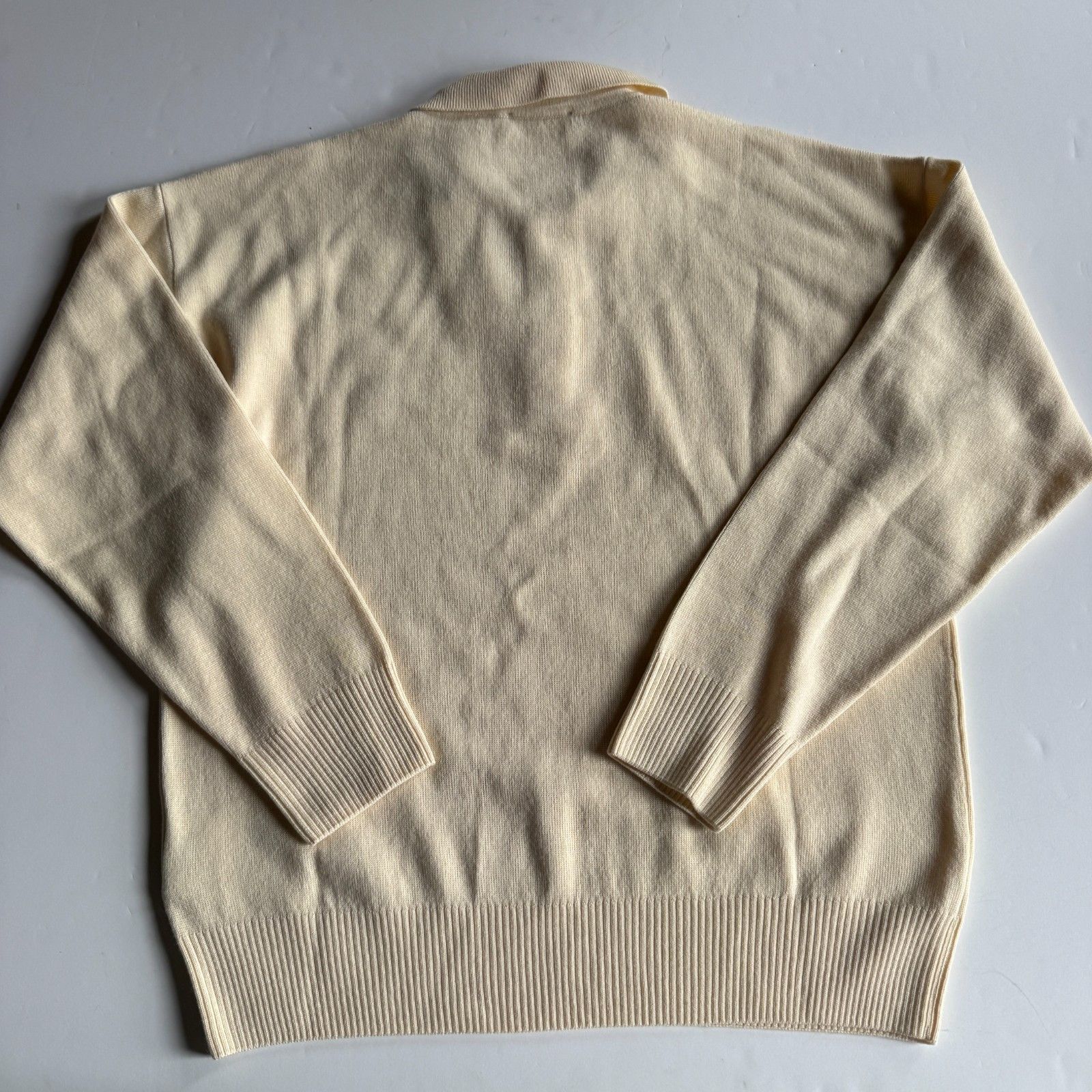 AMI AMI Paris Cream Wool Knit Polo Sweater Size US XL / EU 56 / 4 - 6 Thumbnail