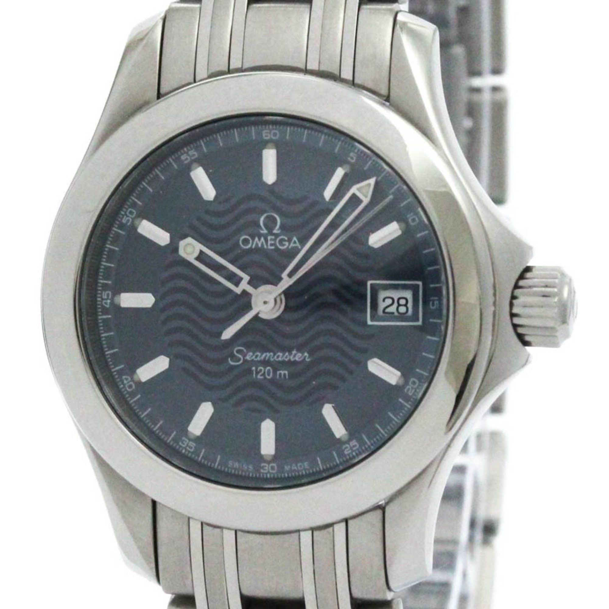 Polished Omega Seamaster 120M Steel Quartz Ladies Watch 2581.81 Bf576083 in Blue, Women's