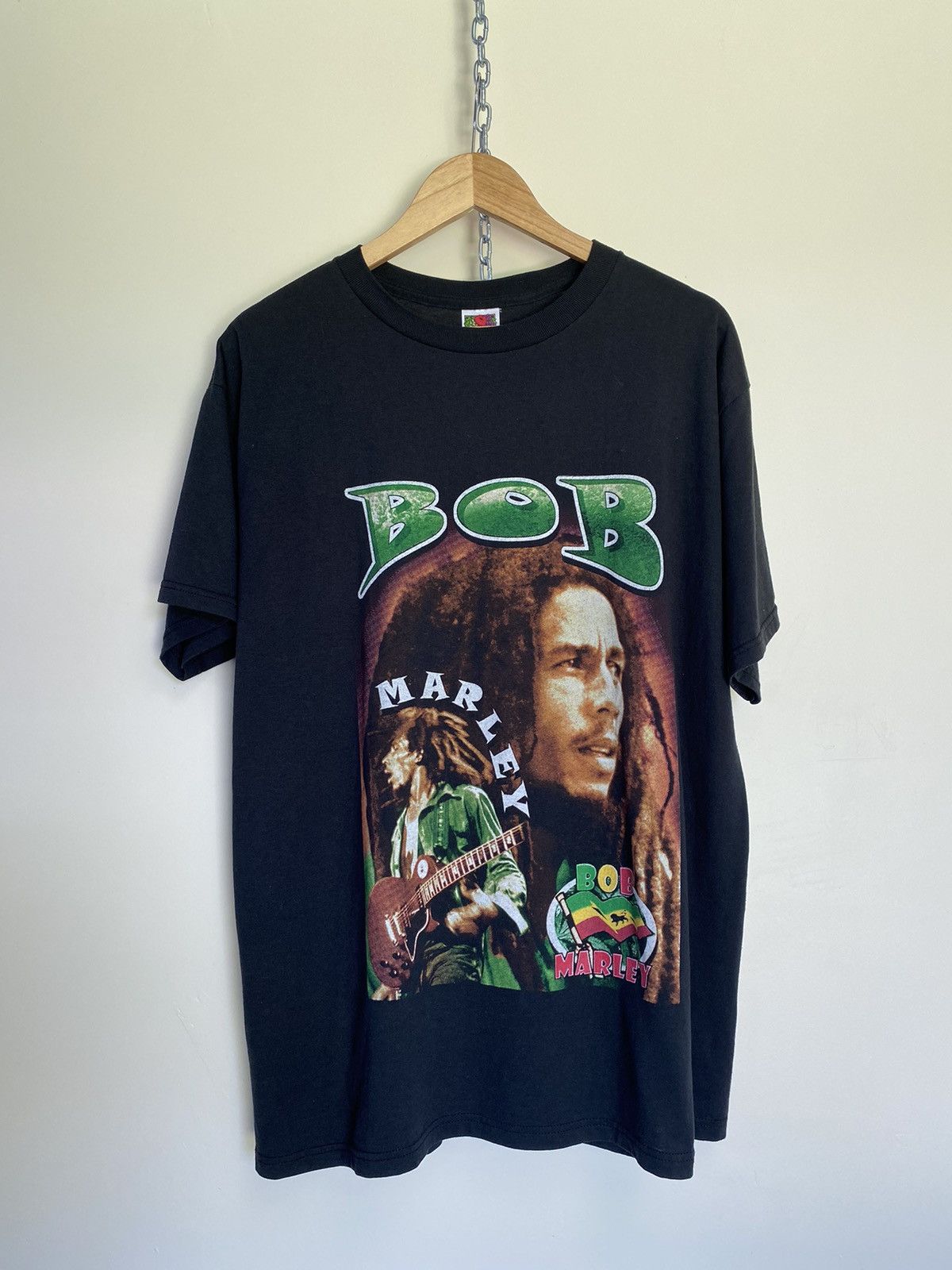 image of Band Tees x Vintage Bob Marley Rap Tee T Shirt in Black, Men's (Size XL)