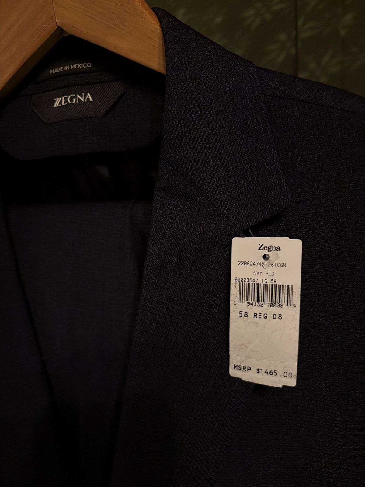 Z Zegna Zegna Suit Navy 8-58 R Size 54R - 15 Thumbnail