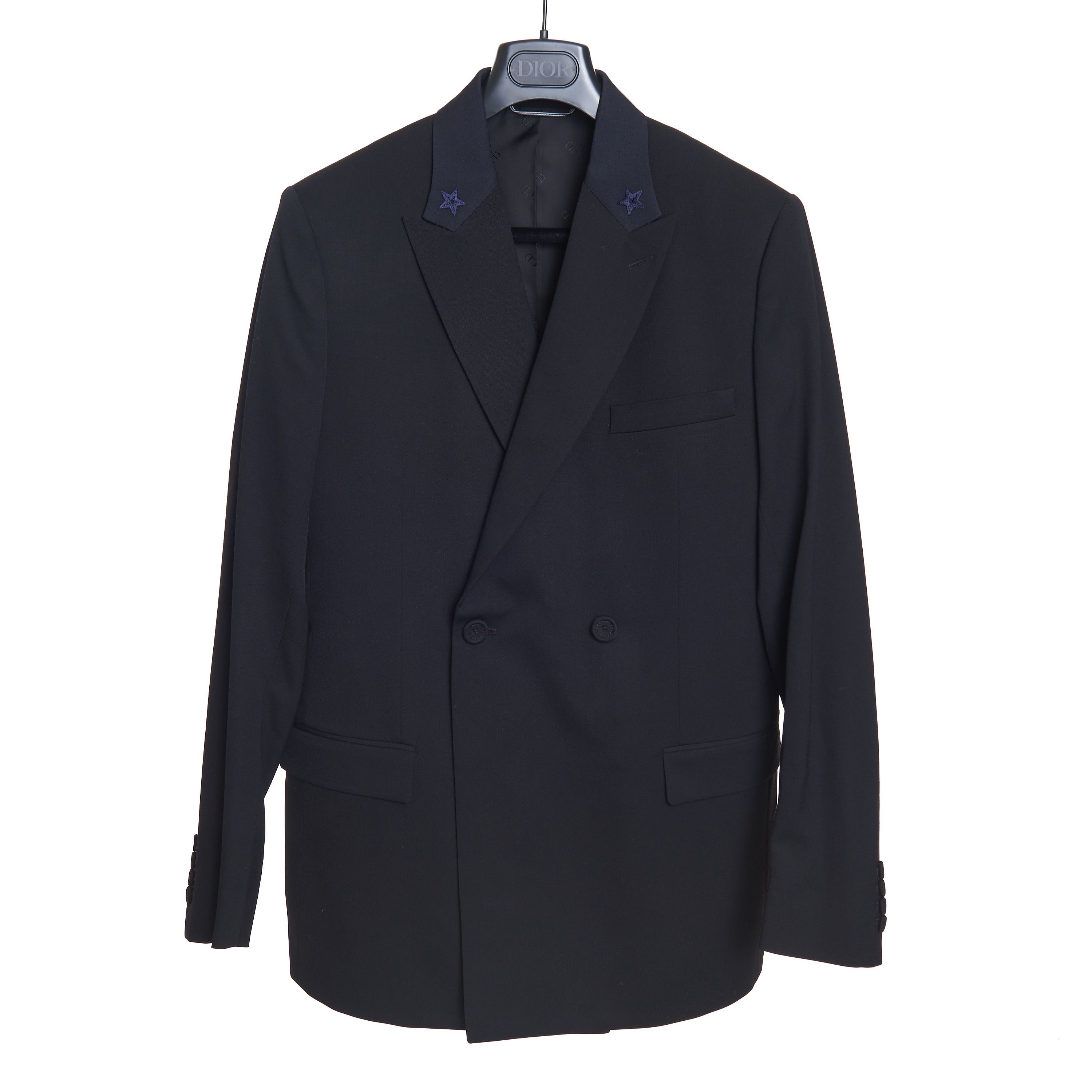 Dior Officers Jacket In Virgin Wool With Embroidered Stars Size 38R - 1 Thumbnail