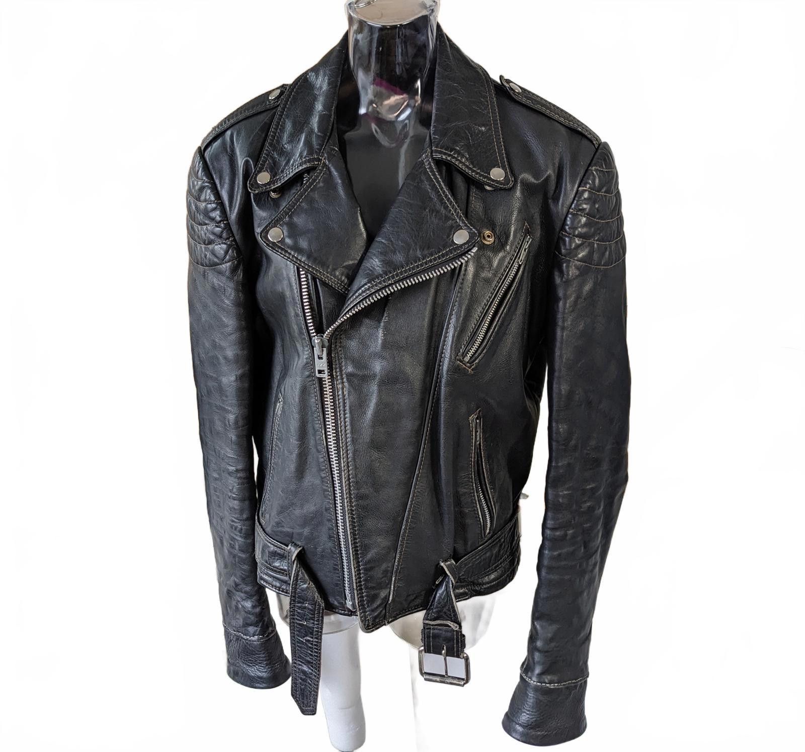 Other Revolution Canada 1980s Perfecto Biker Jacket Men Leather 44 Size US L / EU 52-54 / 3 - 2 Thumbnail