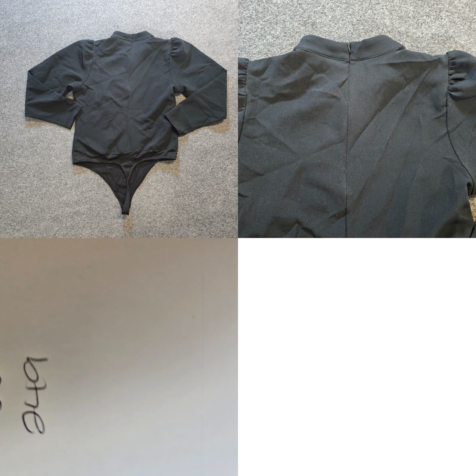 Joie VINTAGE? No. Joie Top Womens Size Large Black Bodysuit Puff Sleeve Fitted Stretch Capsule Size L / US 10 / IT 46 - 8 Thumbnail