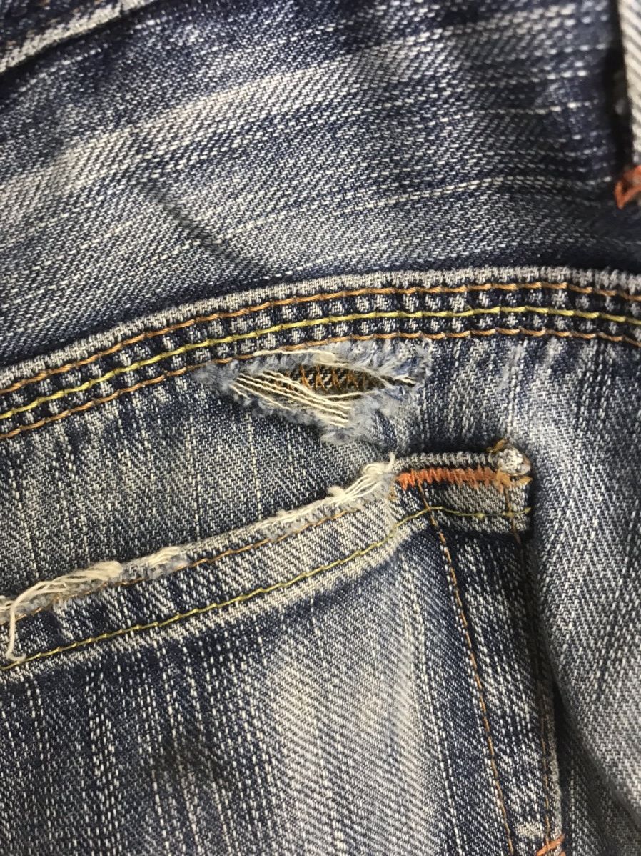 Edwin 💥DOUBLE WAIST💥EDWIN XV Double Waist Heavy Distressed Jeans Size US 33 - 16 Thumbnail
