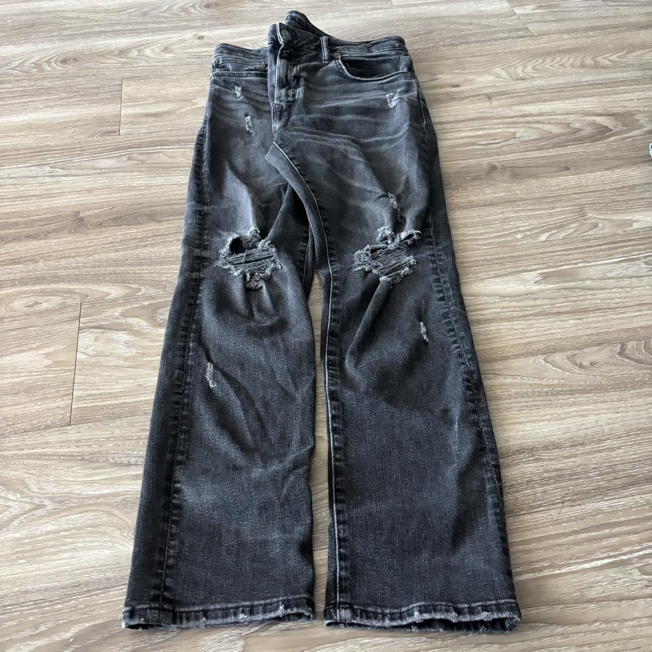Japanese Brand Crazy Vintage Y2K/2000s Grunge Black Distressed Skinny Denim Jeans! 34x30 Size US 34 / EU 50 - 3 Thumbnail