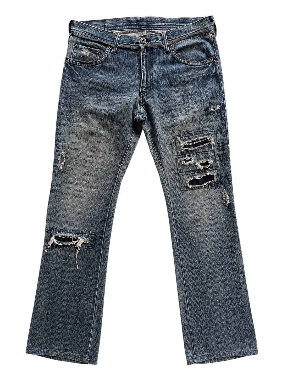 Japanese Brand Vintage EDGE Rupert If Six Was Nine Distressed Flare Denim Size US 32 / EU 48 - 1 Thumbnail