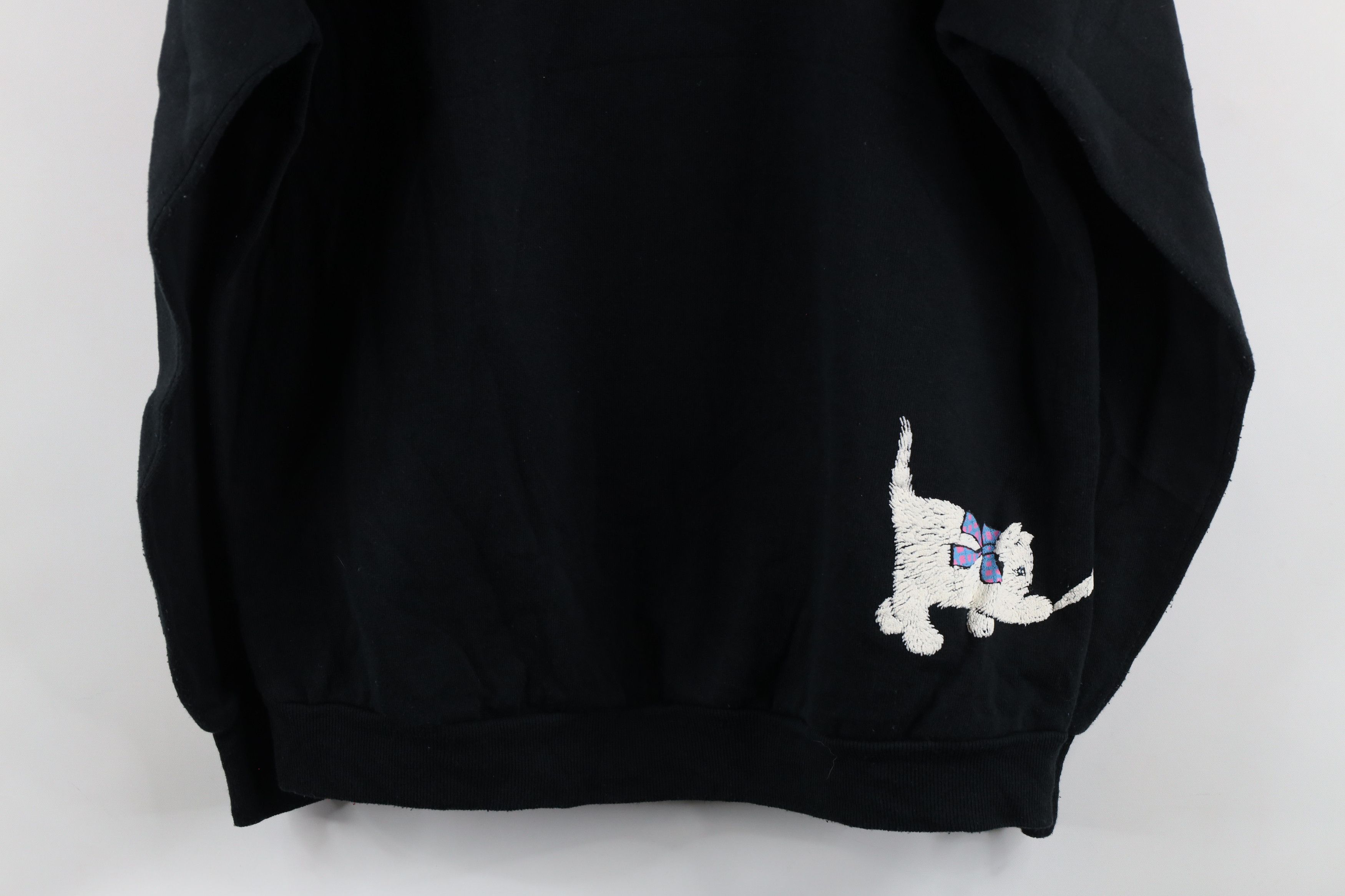 Vintage Vintage 90s Streetwear Kitten Crewneck Sweatshirt Black USA Size XL / US 12-14 / IT 48-50 - 10 Thumbnail