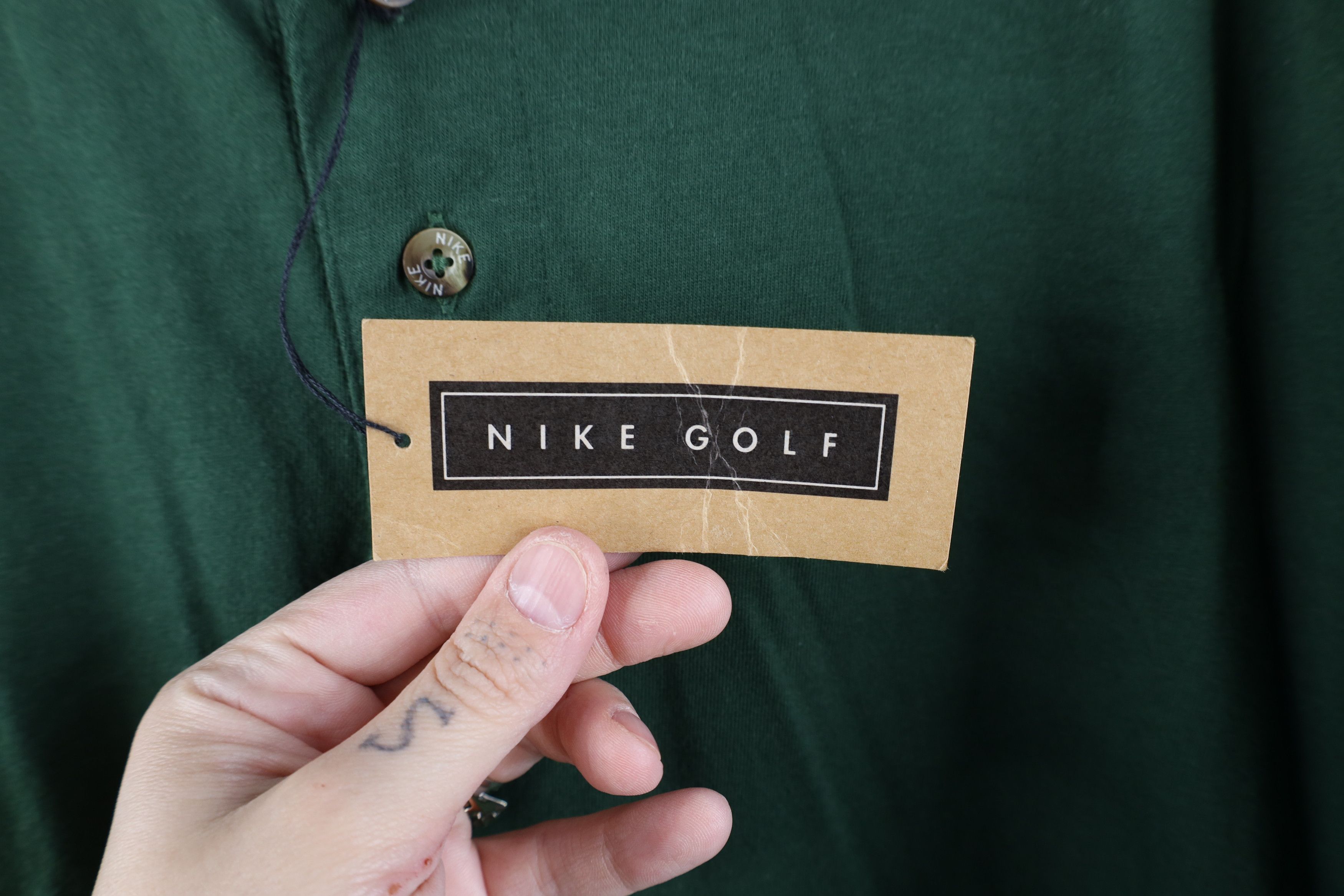 Nike × Vintage Deadstock Vintage 90s Nike Golf Collared Polo Shirt Green Size US L / EU 52-54 / 3 - 4 Thumbnail