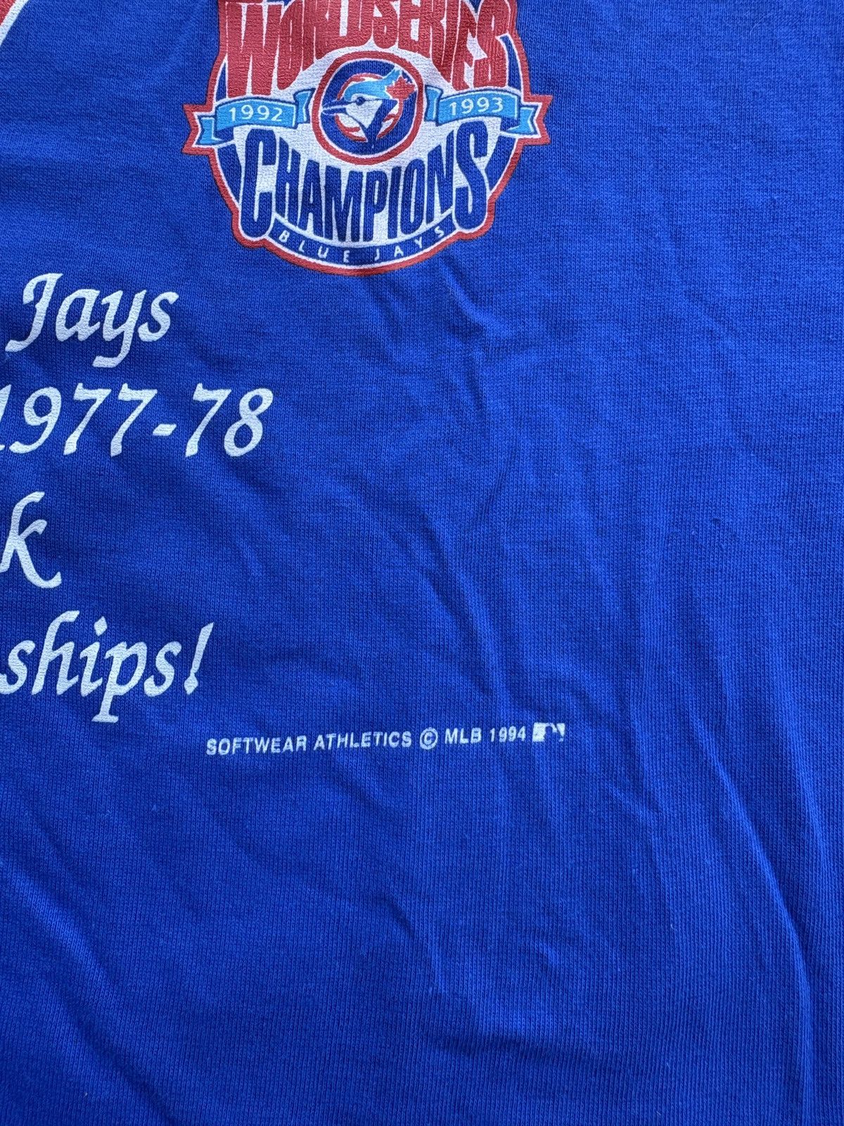MLB 1994 Software Toronto Blue Jays World Series Champions Sz XL Size US XL / EU 56 / 4 - 5 Thumbnail