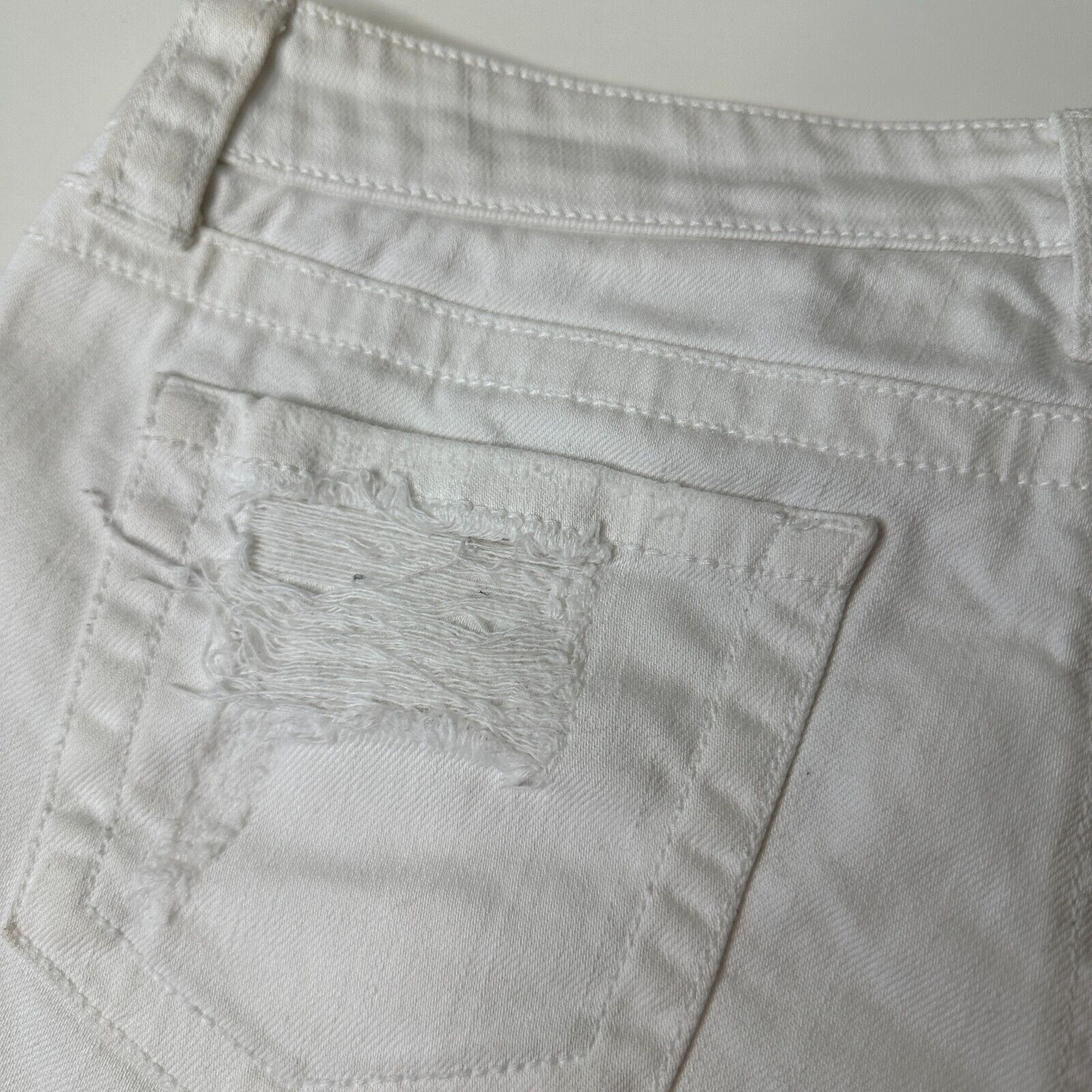 Other Adore Your Denim SPJ White Distress Denim Shorts Raw Edge Size 30" / US 8 / IT 44 - 9 Thumbnail