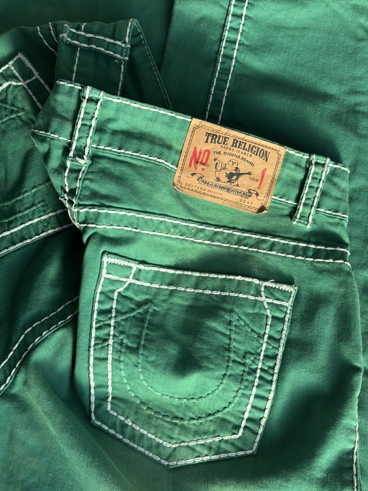 True Religion Vintage Usa True Religion Washed Green Swag Denim Jeans Size US 33 - 11 Thumbnail
