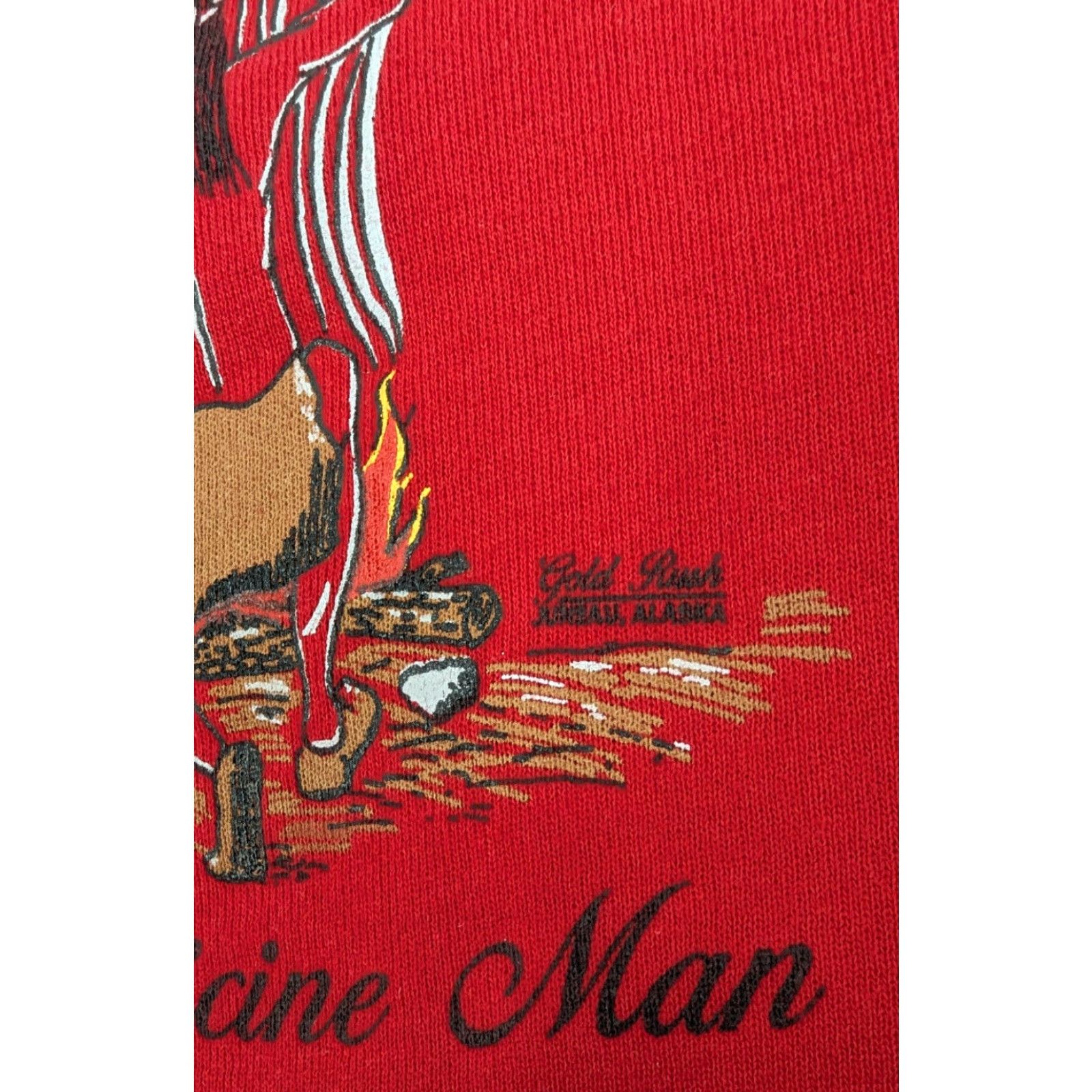 Jerzees VINTAGE Jerzees Alaska Medicine Man Crew Neck Pullover Sweatshirt Mens M Red Graphic Print 80s Size US M / EU 48-50 / 2 - 4 Thumbnail