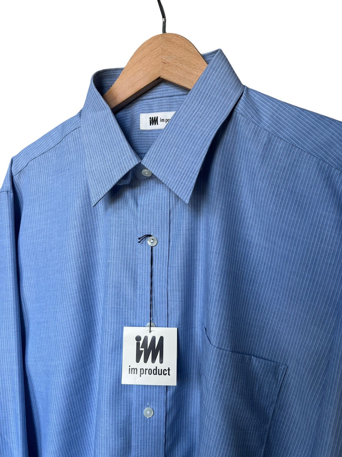 Issey Miyake NWT 1980 Issey Miyake Blue Stripes Button Up Shirt Size US XL / EU 56 / 4 - 5 Thumbnail
