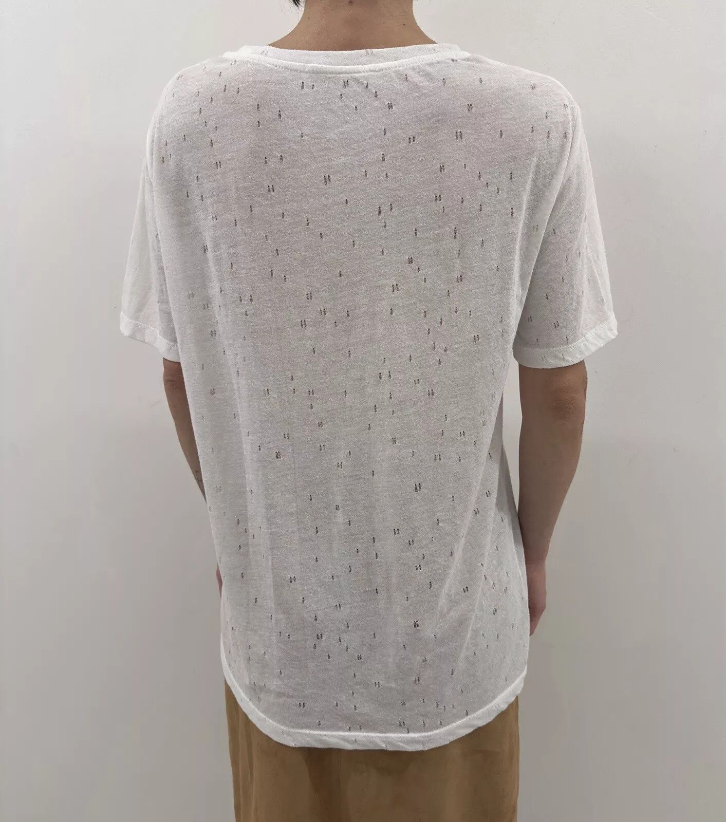 T by Alexander Wang T Alexander Wang Womens Distressed T-shirt Tee White Size M / US 6-8 / IT 42-44 - 5 Thumbnail