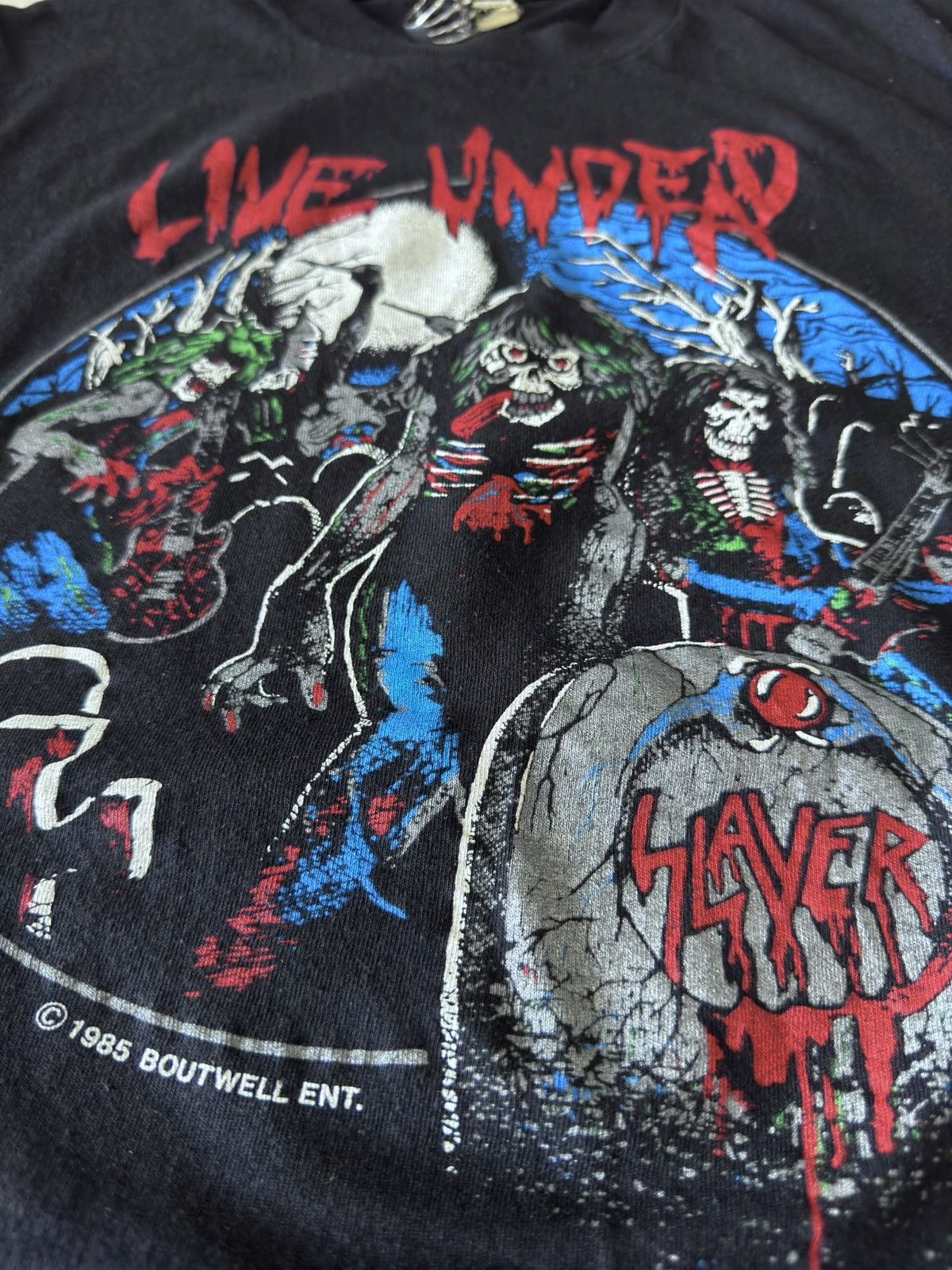 Band Tees × Vintage 1985 Slayer Live Undead Fall Slatanic Wehrmacht 80s Shirt Size US M / EU 48-50 / 2 - 8 Thumbnail