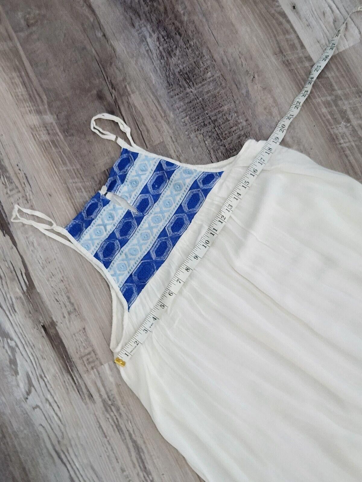 Designer Earthbound Trading Dress Extra Large White Embroidered Size XL / US 12-14 / IT 48-50 - 6 Thumbnail