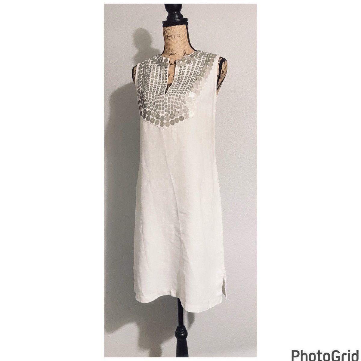 Tory Burch Tory Burch Embellished Linen Dress Size S / US 4 / IT 40 - 2 Thumbnail