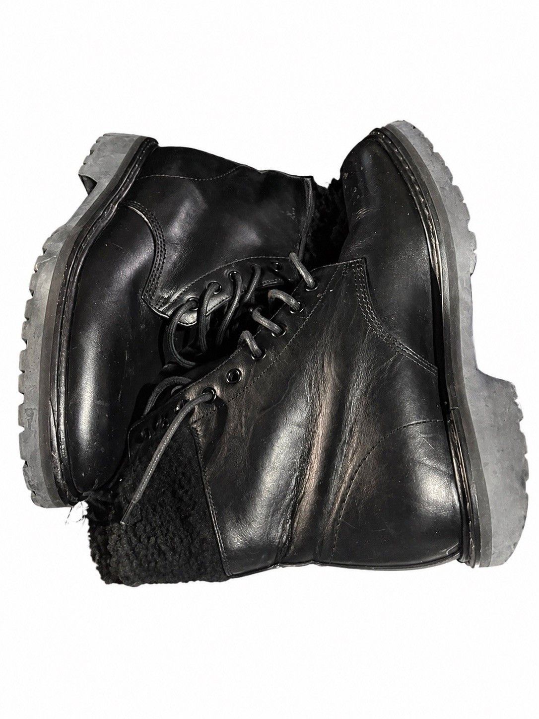 Saint Laurent Paris Saint Laurent Black Shearling Combat Boots Mid-Calf SZ41 Size US 8 / EU 41 - 2 Thumbnail
