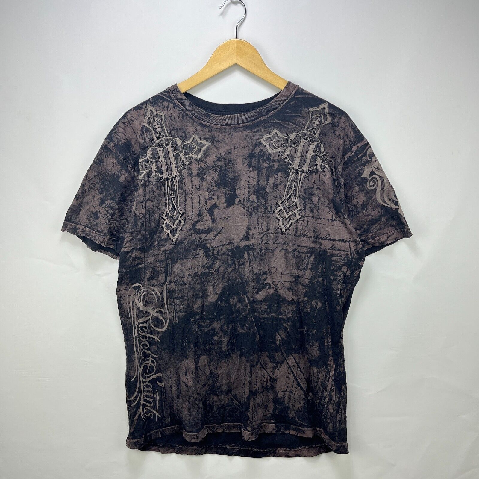 Affliction × Vintage Vintage Y2K Affliction Cross Rebel Saints AOP T-Shirt Large Size US L / EU 52-54 / 3 - 1 Thumbnail