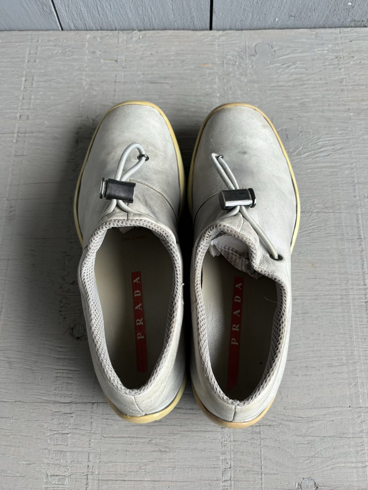 Prada × Vintage 2000s Prada Linea Rossa Slip On Sneakers Womens Y2K Mules Size US 7 / IT 37 - 10 Thumbnail