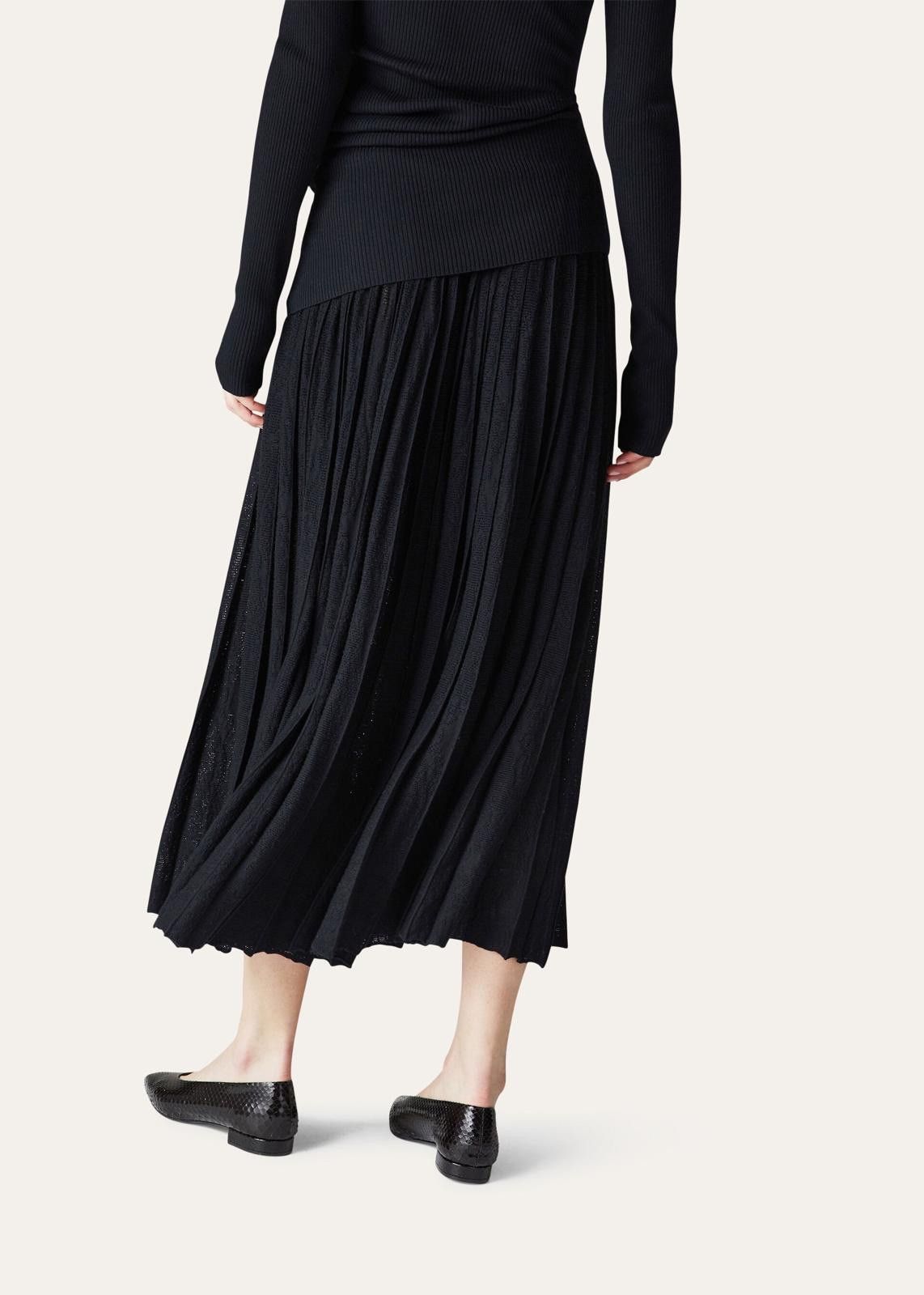 Loro Piana o1srvl11e1224 Diavolezza Virgin Wool Skirt in Black Size 27" / US 4 / IT 40 - 2 Thumbnail