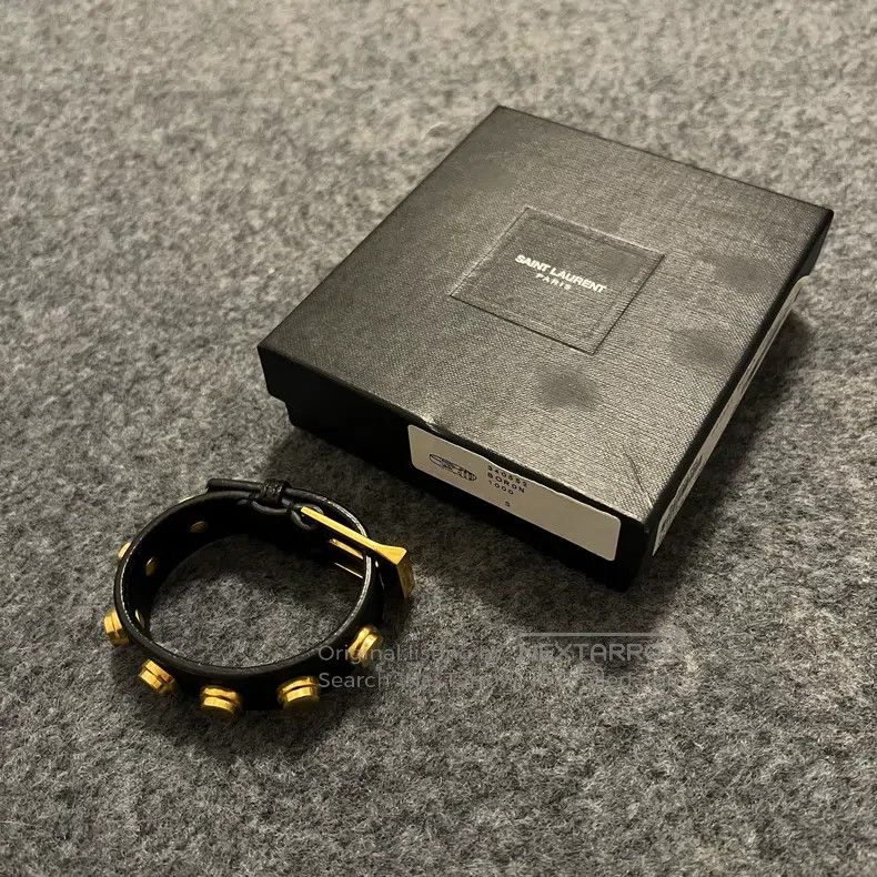 Saint Laurent Paris Saint Laurent Paris Vintage Rivet Calfskin Bracelet with G Size ONE SIZE - 1 Thumbnail