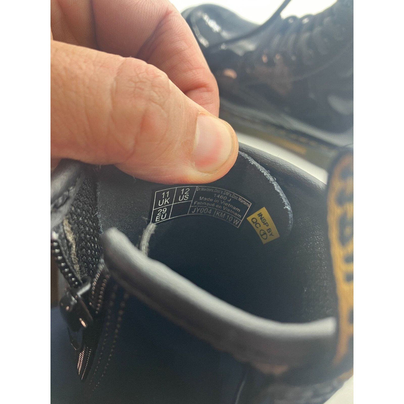 Dr. Martens Doc Martens Air Wair Black 1460 J Shiny Boots Kid's US 12 Size US 12 / IT 42 - 2 Thumbnail
