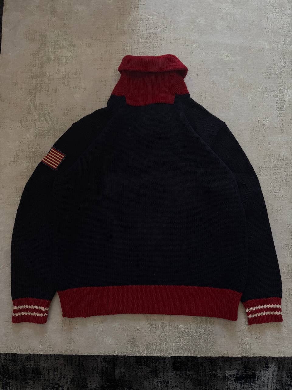 Polo Ralph Lauren Polo Ralph Lauren USA Flag Sweater Duffle Cable turtleneck Size US XXL / EU 58 / 5 - 2 Thumbnail