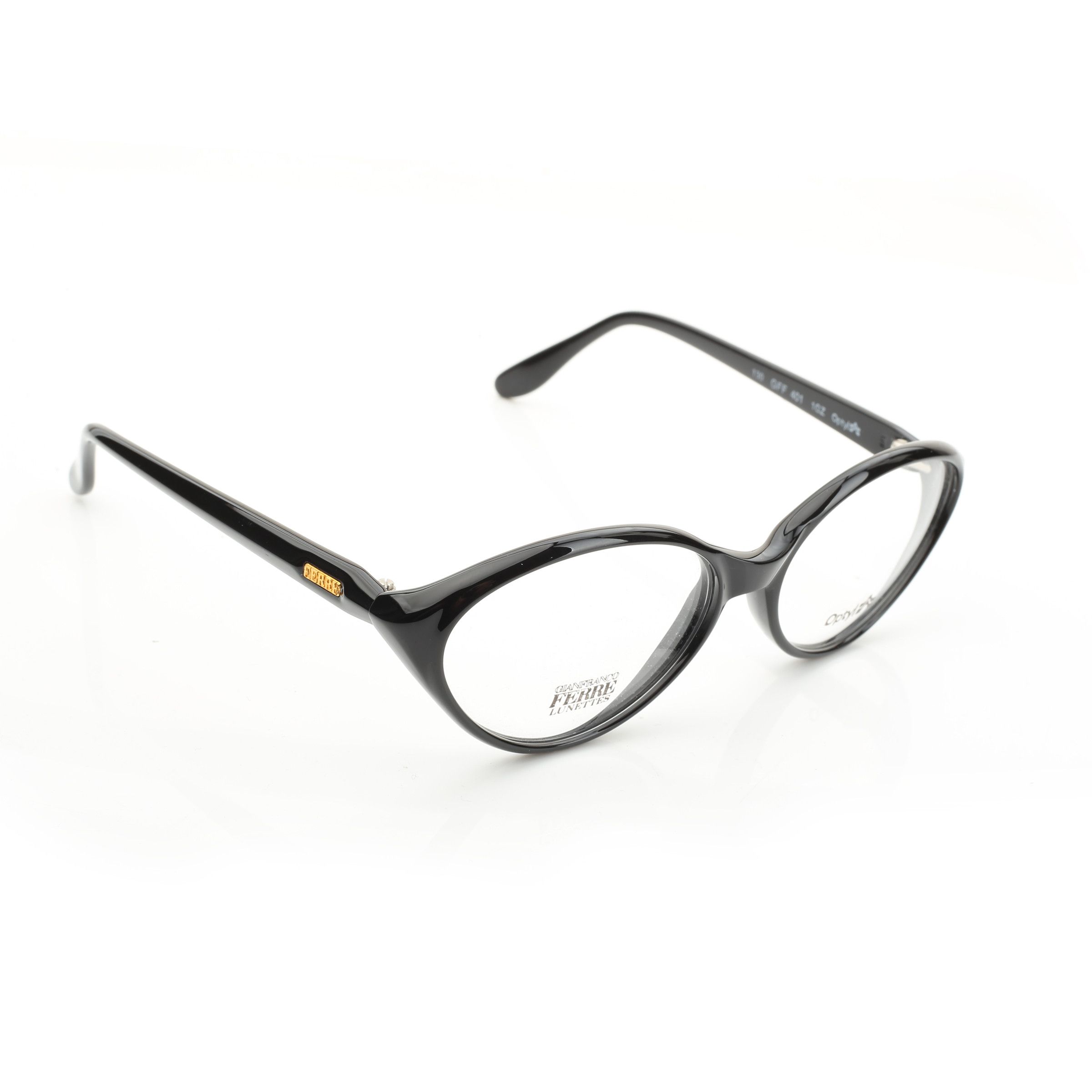 image of Archival Clothing x Gianfranco Ferre '90S Black & Gold Oval Glasses, Men's