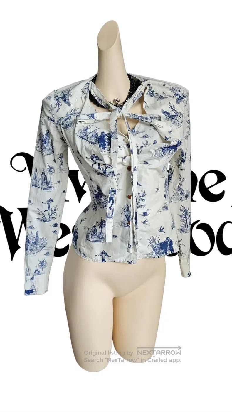Vivienne Westwood Vivienne Westwood Blue and White Porcelain Printed Long Sl Size M / US 6-8 / IT 42-44 - 4 Thumbnail