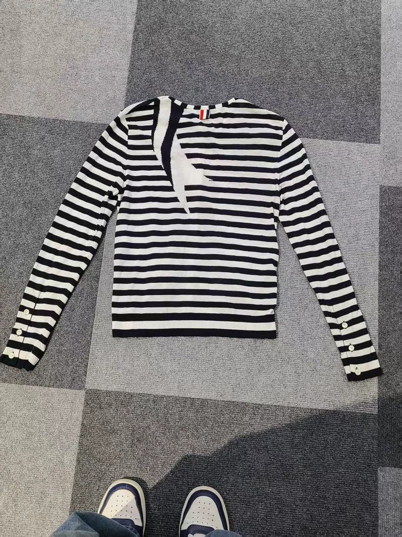 Thom Browne Thom Browne White and black striped long sleeves Size S / US 4 / IT 40 - 2 Thumbnail