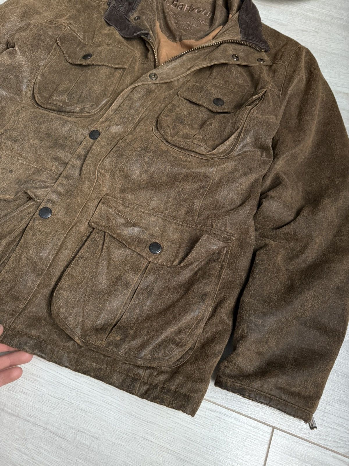 Barbour × Genuine Leather Vintage Barbour Leather Jacket Size US L / EU 52-54 / 3 - 2 Thumbnail