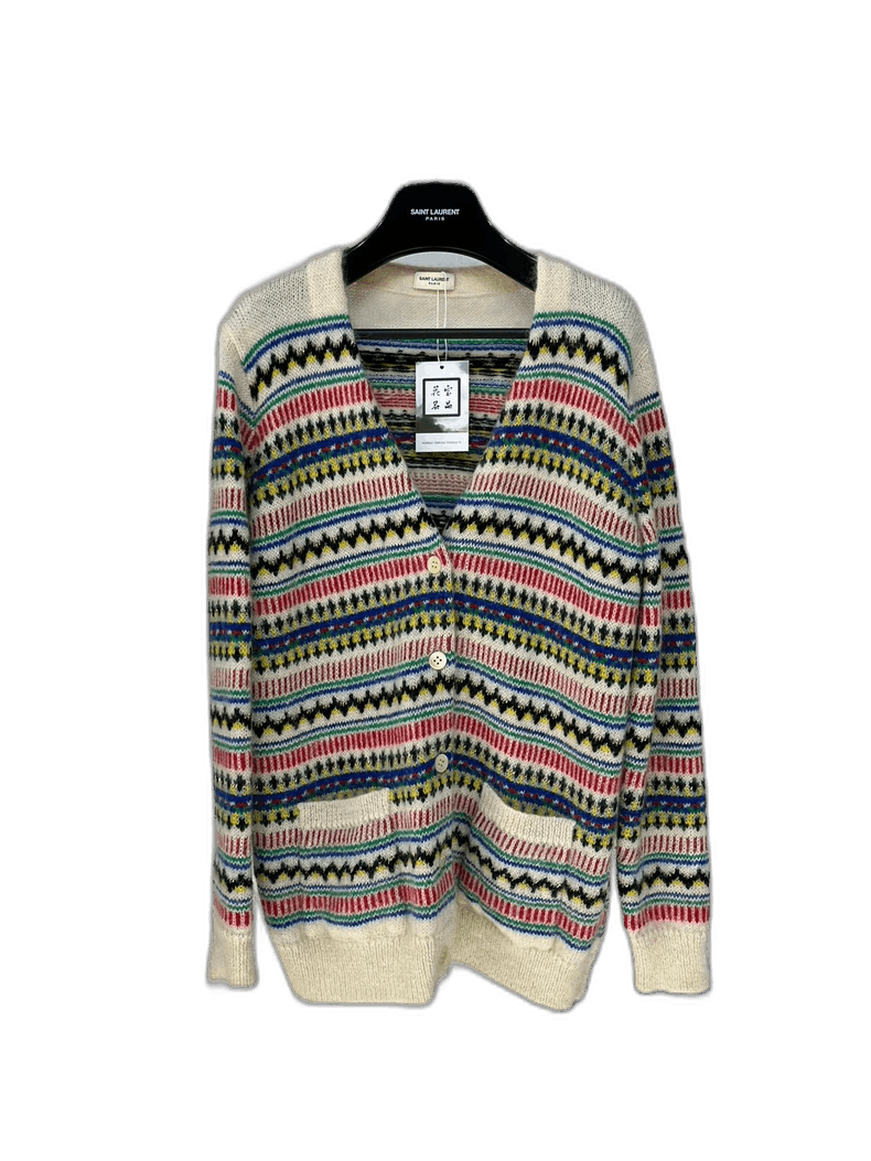 saint laurent patterned cardigan with buttons