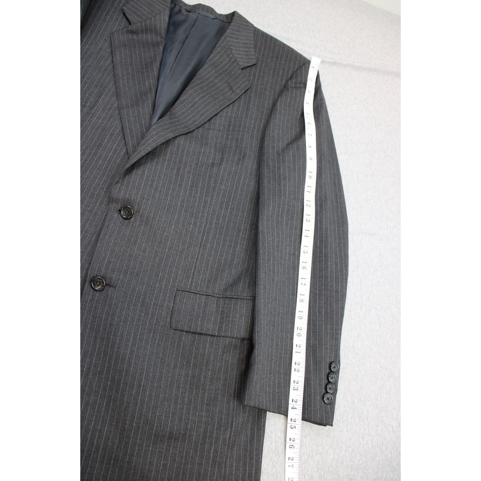 Hickey Freeman Hickey Freeman Blazer Men's 38R Gray Striped 100% Wool Size 38R - 8 Thumbnail