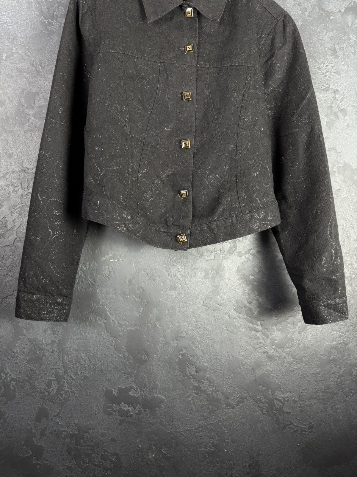 Versace × Vintage Versace Classic V2 Vintage 90s Women’s Black Jacket Size 46 Size L / US 10 / IT 46 - 3 Thumbnail