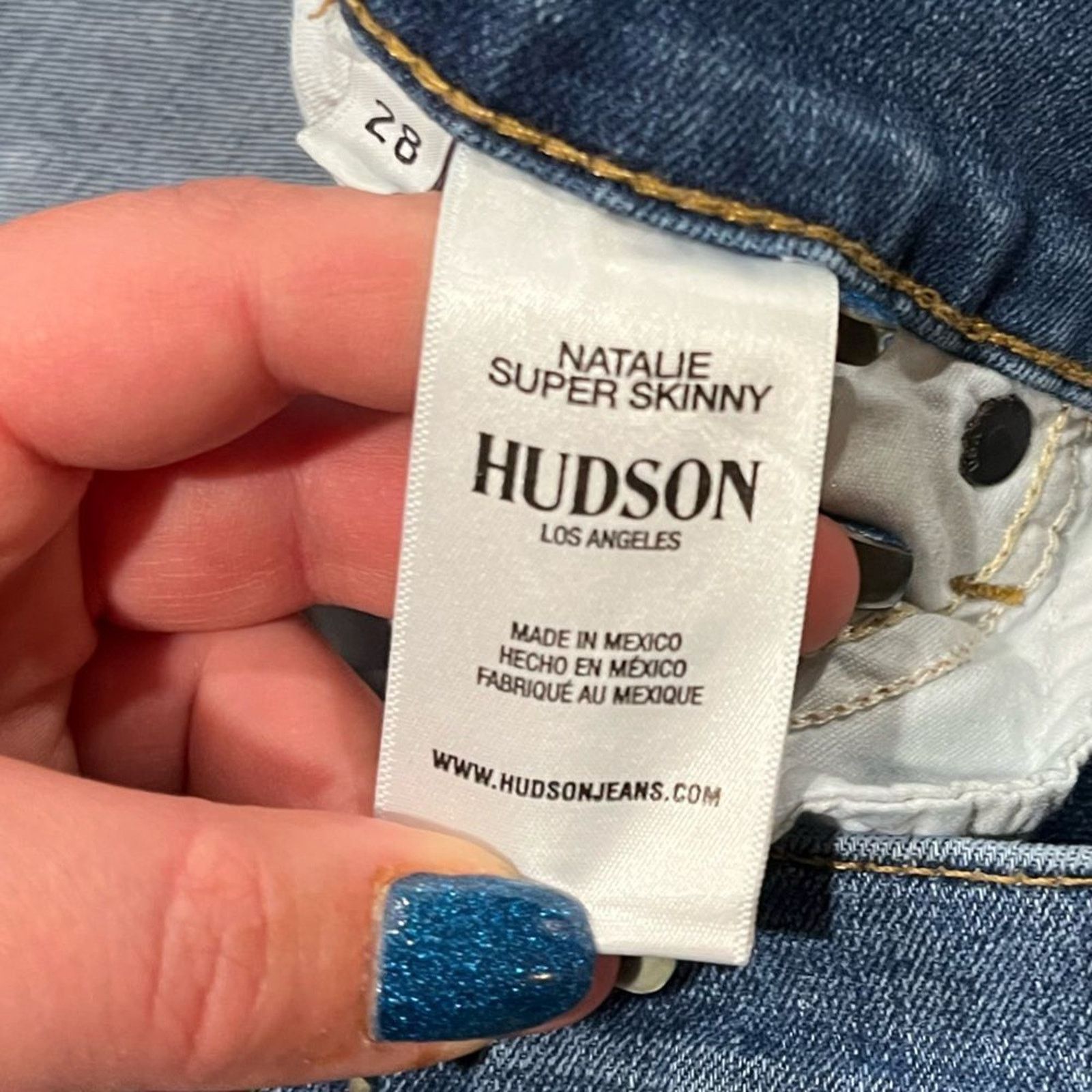 Hudson Hudson Natalie Super Skinny Jeans Mid-Rise Whisker Size 28 Size 28" / US 6 / IT 42 - 8 Thumbnail